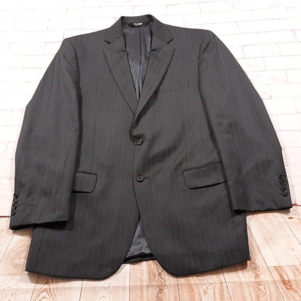 Jos. A. Bank Wool Silk Blend Suit Jacket Mens 41 Regular Gray Striped Granada